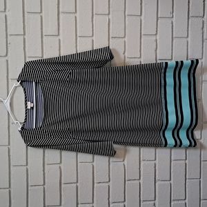 Merona Navy/Geen Striped Dress.